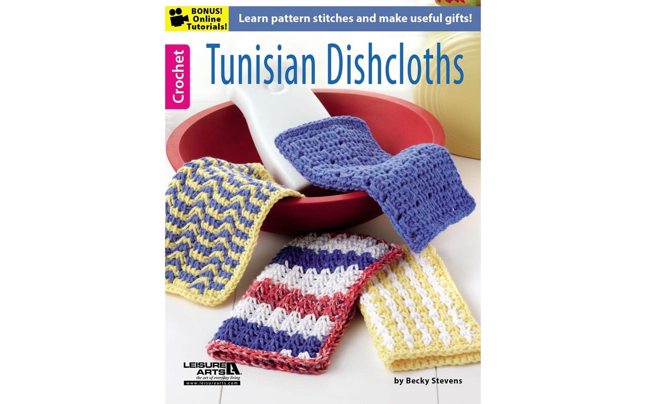 Leisure Arts Tunisian Dishcloths Crochet Bk